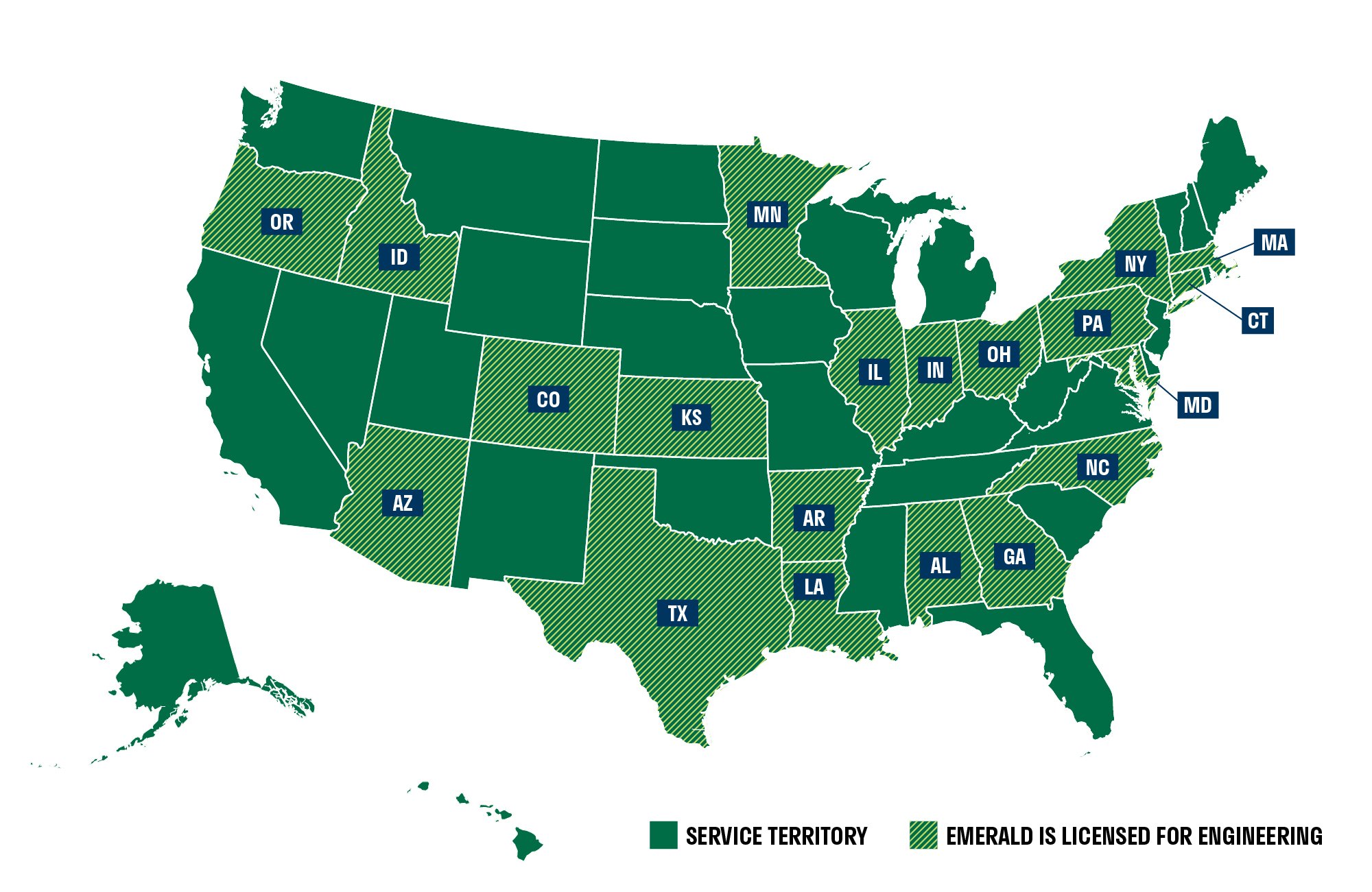 Emerald Operating Map